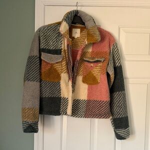 Thread & Supply Colorful Plaid Teddy Jacket